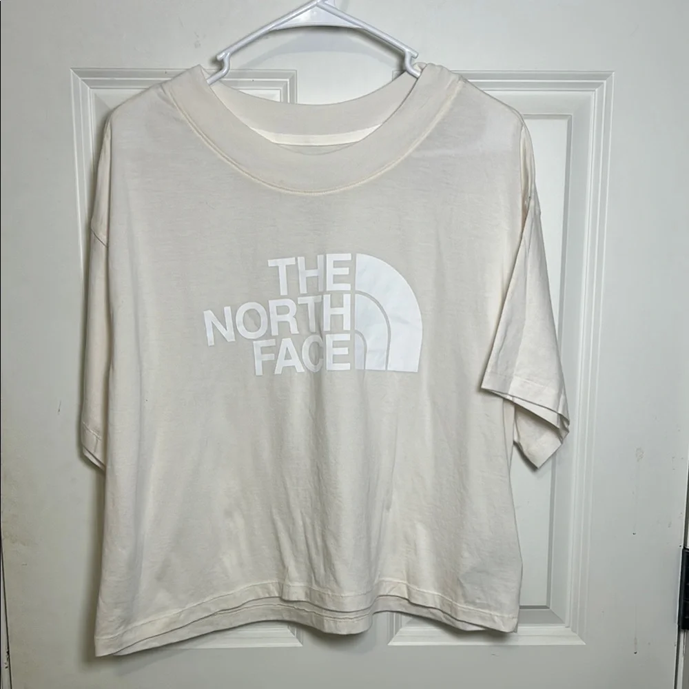 The North Face half dome crop T-shirt size large cream short sleeve cotton NWT - Picture 2 of 8